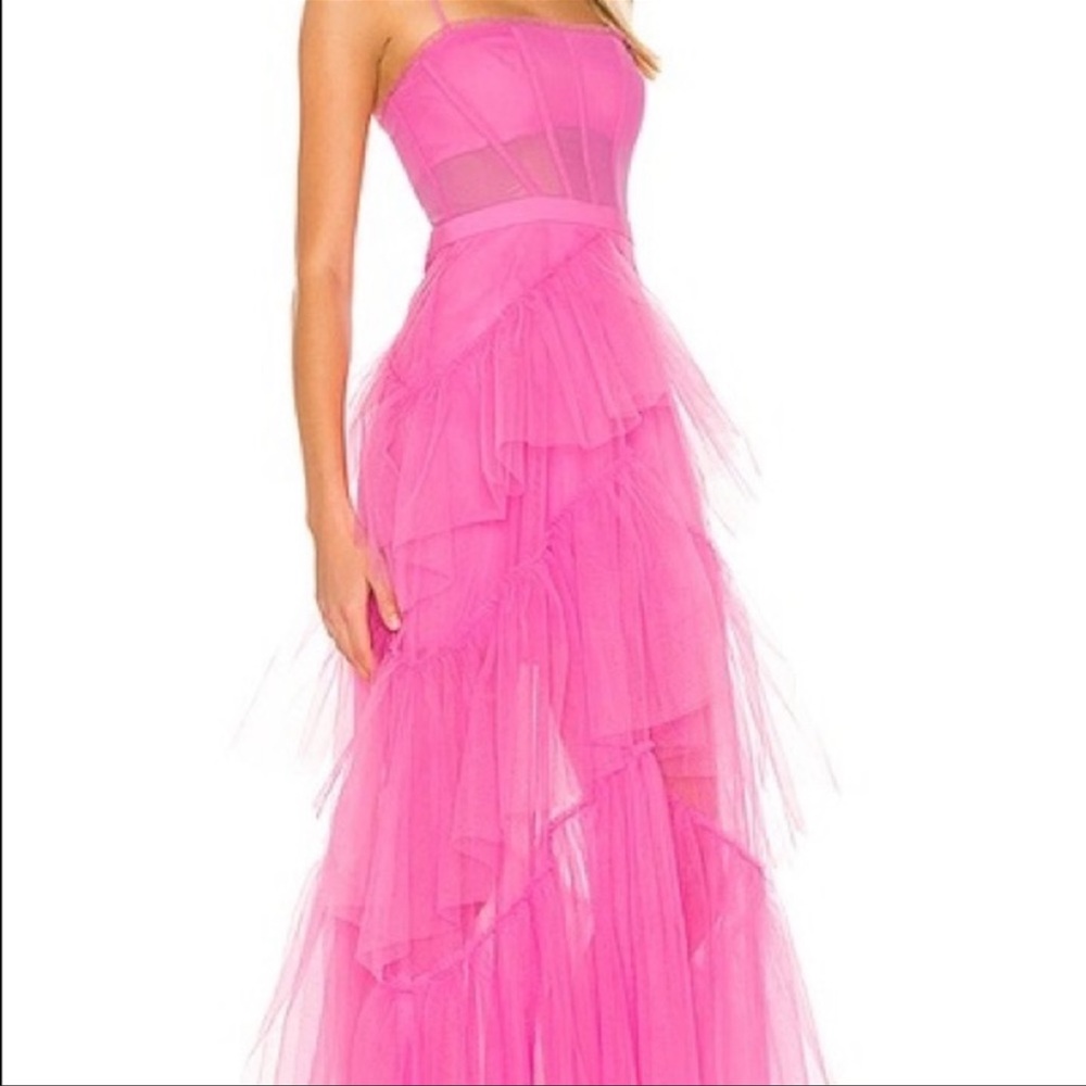 BCBG hot pink tulle gown Size 8 NWT